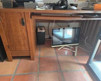 Mission Style Desk 60"W x 29" D x 30"T Side Storage