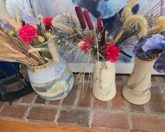 Pottery Vases & Floral Arrangements, sold separetly