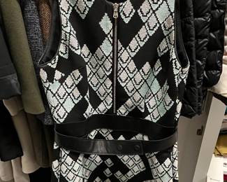 3.1 Phillip Lim Geometric Print Sleeveless Dress with Belt