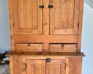 Pine Step-Back Cupboard