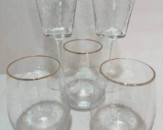 Zodax Aperitivo Triangular Stemware with Gold Rim