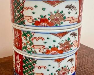 Japanese Imari Ware Stacking Tea Caddy (Jubako)