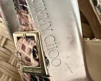 Jimmy Choo 'Malory' Snake Print Wedge Sandals