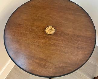 Antique Mahogany Inlaid Tilt-Top Pedestal Table