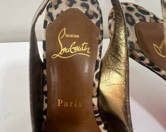 Christian Louboutin "Winter Trash" Slingback Peep-Toe Heels