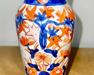 Hand-Painted Imari Style Ceramic Vase