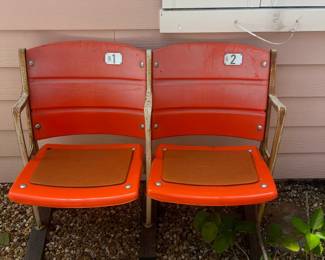Vintage Orange Stadium Seats (Pair) - Shea Stadium