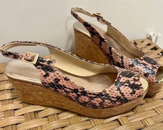 Jimmy Choo 'Malory' Snake Print Wedge Sandals