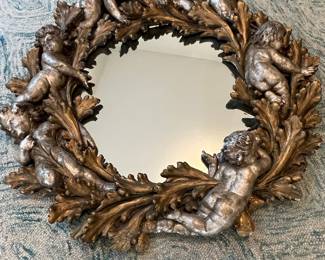 Vintage Gold Leaf Cherub Mirror