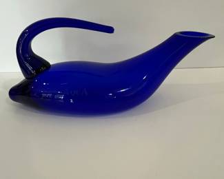 Murano Glass Blue Bird Decanter