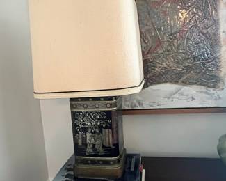 Vintage Frederick Cooper Chinoiserie Tea Tin Table Lamp