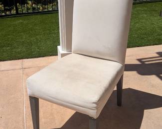 Armless White Chair Set with Wooden Legs