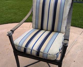 All Weather Outdoor Chair Set with Iron Base ORIGINAL MSRP $600