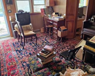 Karasten rug, desk, office chair, side chair