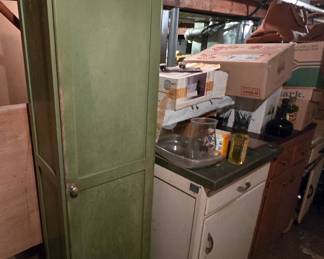 Wood and metal cabinets 