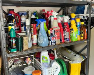 Assorted Household Cleaning and Maintenance Supplies