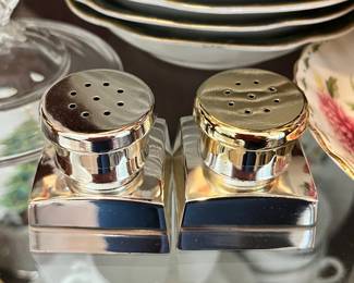 Mid-Century Modern Sterling Silver Salt and Pepper Shakers