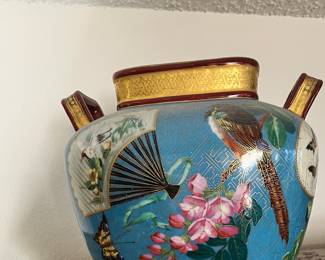 Japanese Satsuma Vase with Birds and Butterflies