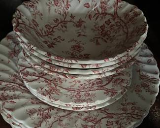 Johnson Brothers "Rose Chintz" Pattern Dinnerware Set