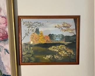 Landscape Painting with Trees and Water