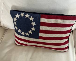 Betsy Ross Flag Needlepoint Pillow