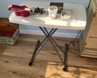 Lifetime 30" Adjustable Folding Table with Assorted Collectibles
