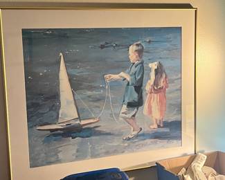 Children with Sailboat Painting