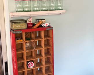Coca-Cola Collectible Display with Personalized Bottles and Vintage Crate
