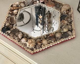 Hexagonal Seashell Mirror