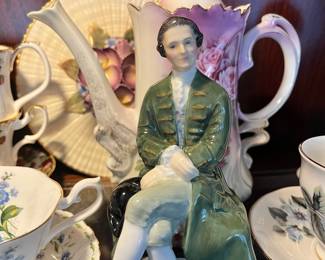 Porcelain Figurine of a Gentleman in 18th-Century Attire - Dresden Style