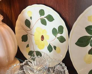 Blue Ridge Southern Potteries Yellow Nocturne Hand Painted Plate