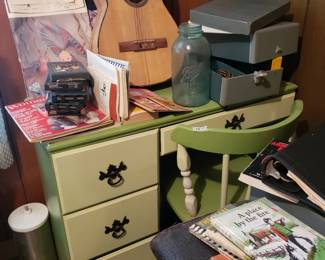 Cool painted vintage desk, lots of fun stuff at this sale!