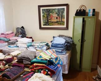 Loads linens, towels, beauty products, pictures etc