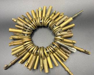 Antique Brass Railroad Keys (Early 20th C) – Multi‑Key Ring Set #1