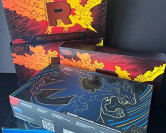 5 Pokémon TCG Boxed Sets – 3 Moltres EX & 2 Charizard (Accessories Only)