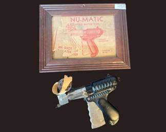 Nu‑Matic Paper Buster Toy Gun – Vintage Early 1900s Display