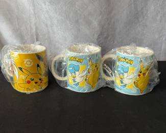 Pokémon Mug Trio + Kleenex Box – Pikachu, Eevee & Quaxly Designs