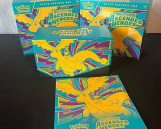 Pokémon Ascended Heroes – 3 Elite Trainer Boxes (2 Sleeved, 1 Open)