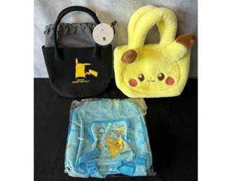 Pokémon Kids Bags & Backpack Trio- Pikachu Designs