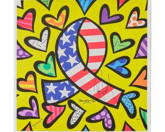 Michael Jackson  Romero Britto Signed Print What More Can I Give