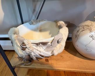 Rabbit Pelt Wrapped Planter