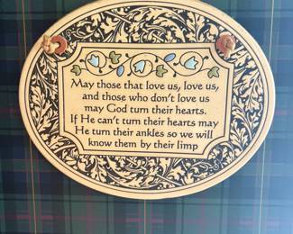 Oval Ceramic Plaque with "May those that love us..." Proverb