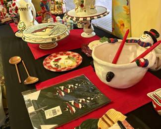 Christmas Ceramic Serving Bowl, Plates, and Pitcher Set by Giftco, Inc.