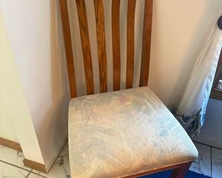 Oak Dining Chair with Upholstered Seat