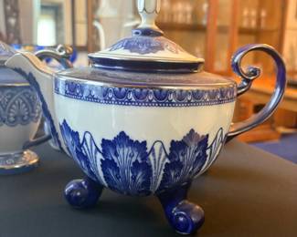 Bombay Company Blue and White Footed Teapot