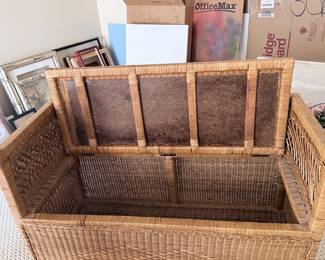 Vintage Rattan Storage Trunk