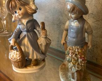Lladro "Pretty Pickings" Girl and Boy Figurines