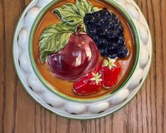 Vintage Ceramic Fruit Wall Plaque by Gailstyn-Sutton