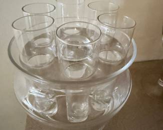 Glass Shot Glass Set with Punch Bowl