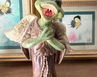 Angel Frog Figurine